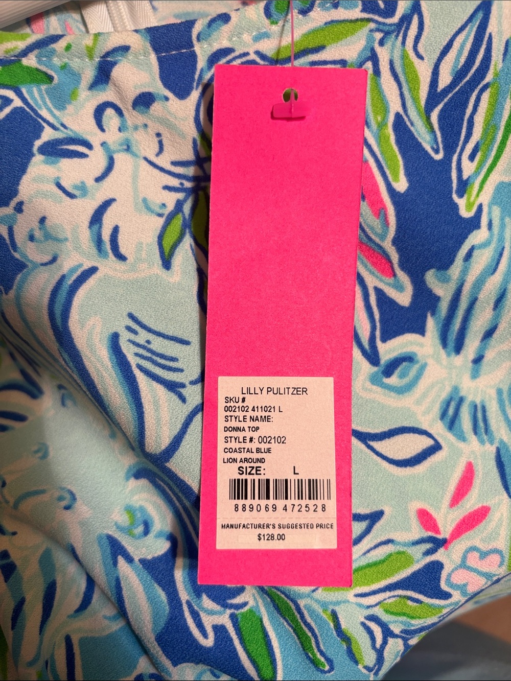 Lilly Pulitzer Blue, Pink & Green Floral Sleeveless Shift Dress - Picture 3 of 3
